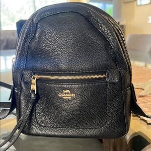 Coach Black Pebbled Leather Backpack